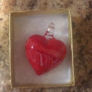 Glass heart pendant